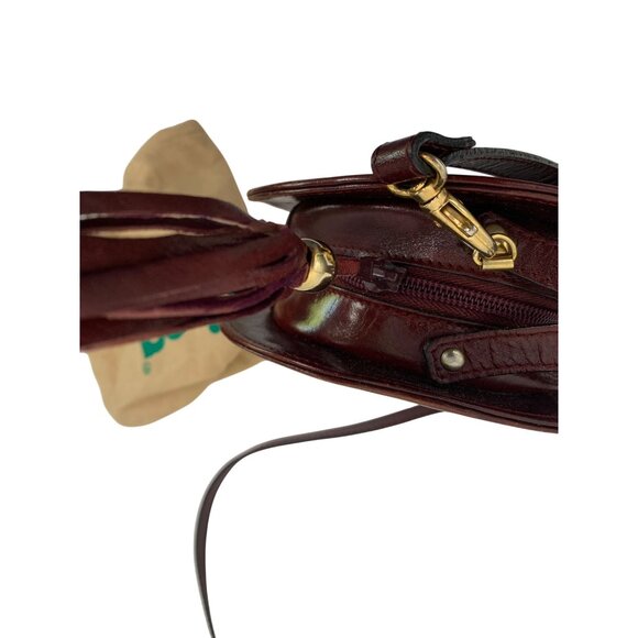 VTG Genuine Leather Round Crossbody Bag With Tassel & Adjustable Strap T10655 - Picture 12 of 13